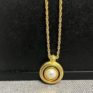 Brighton Ferrara Necklace with Pearl Pendant. Reversible